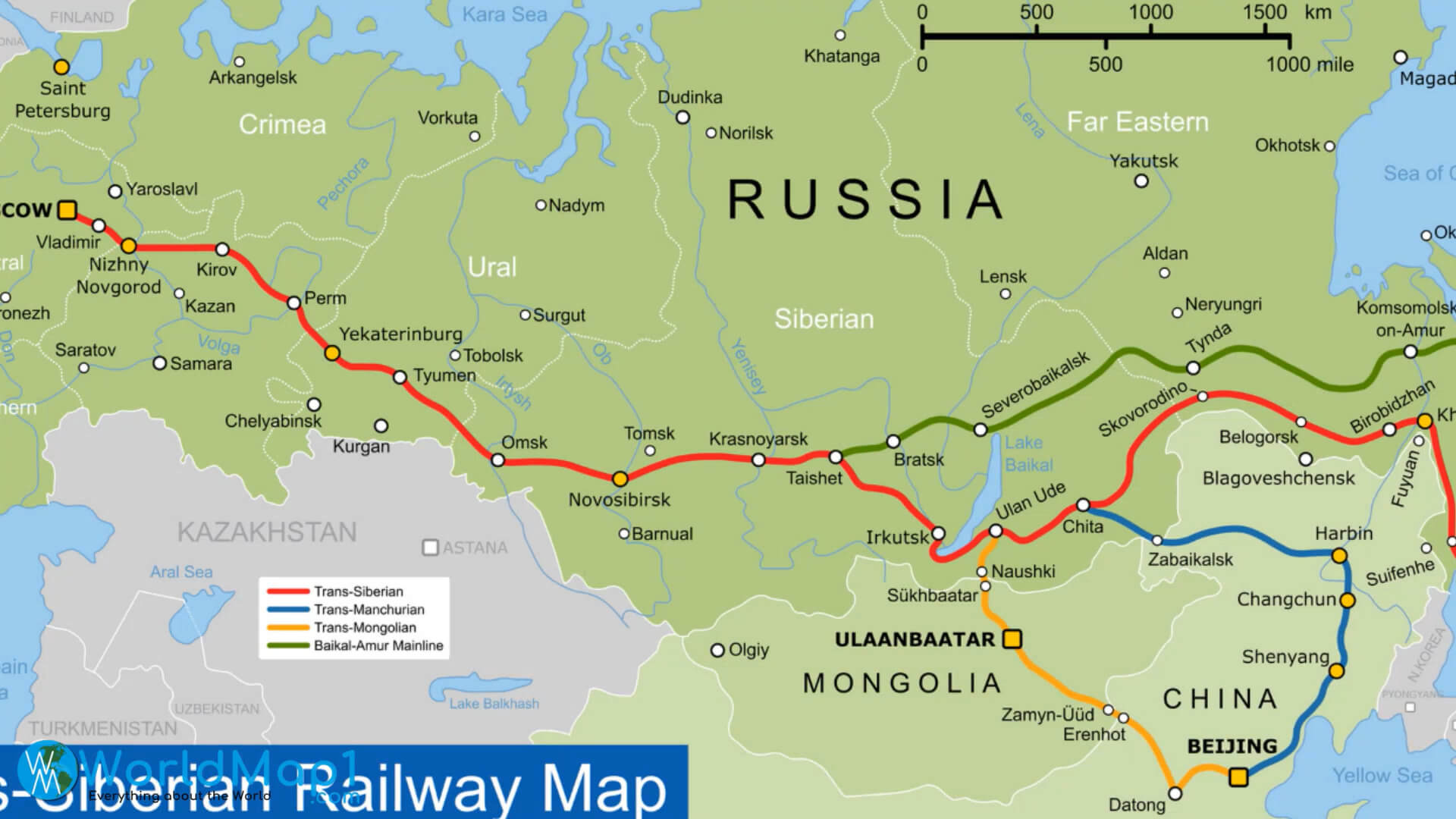 Siberian Railway Map